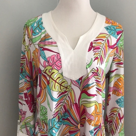 Tropical Banana Leaf Print Shift Dress - Picture 7 of 9